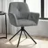 Lenia Set of 4 Swivel Chairs - Grey, Velvet