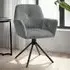 Lenia Set of 6 Swivel Chairs - Grey, Velvet