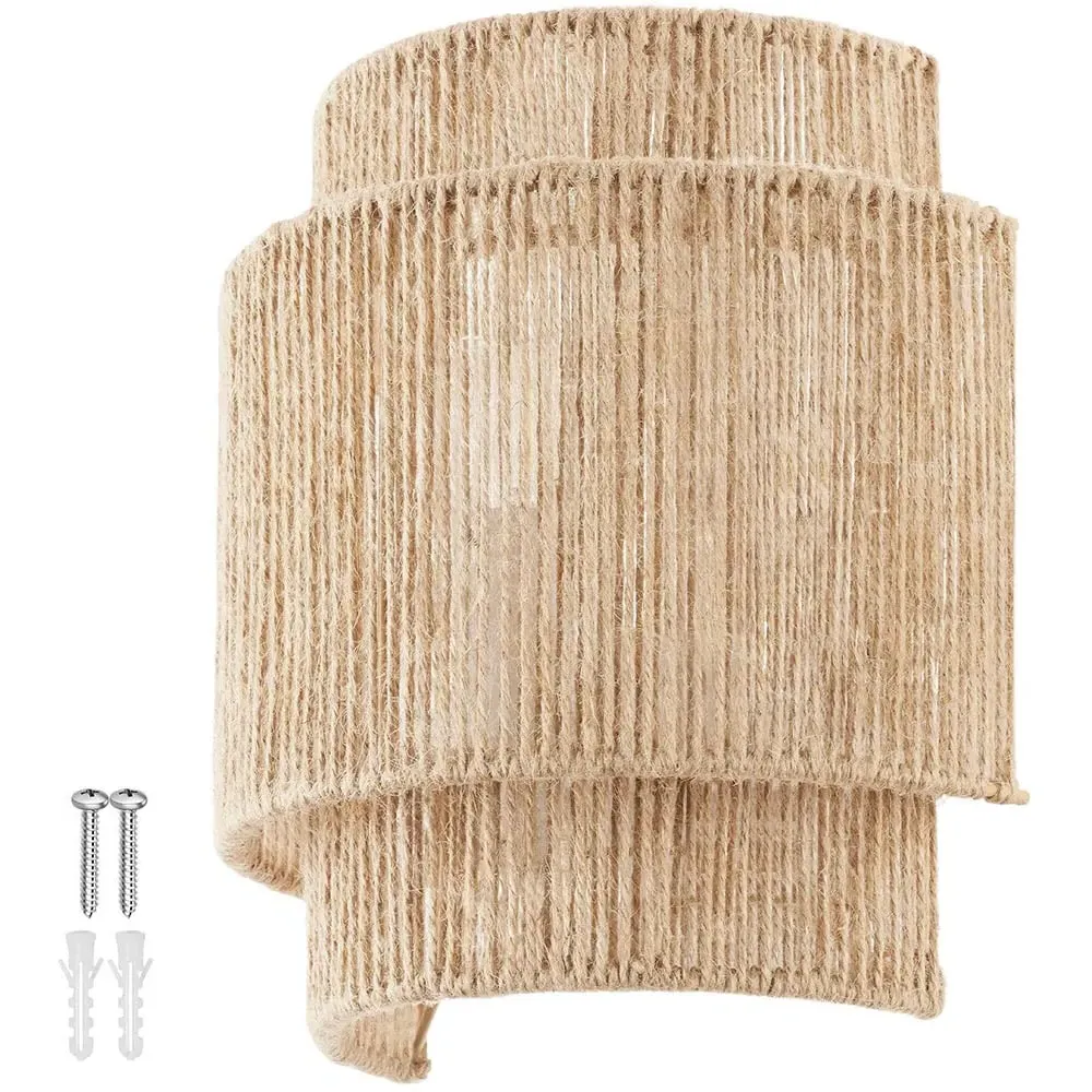 Lignea Lux 3-Tier Wall Light - Brown, Jute