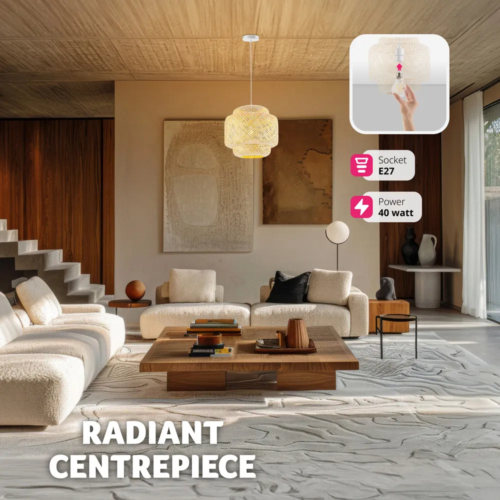 Lignea Lux Bamboo Ceiling Light - Brown