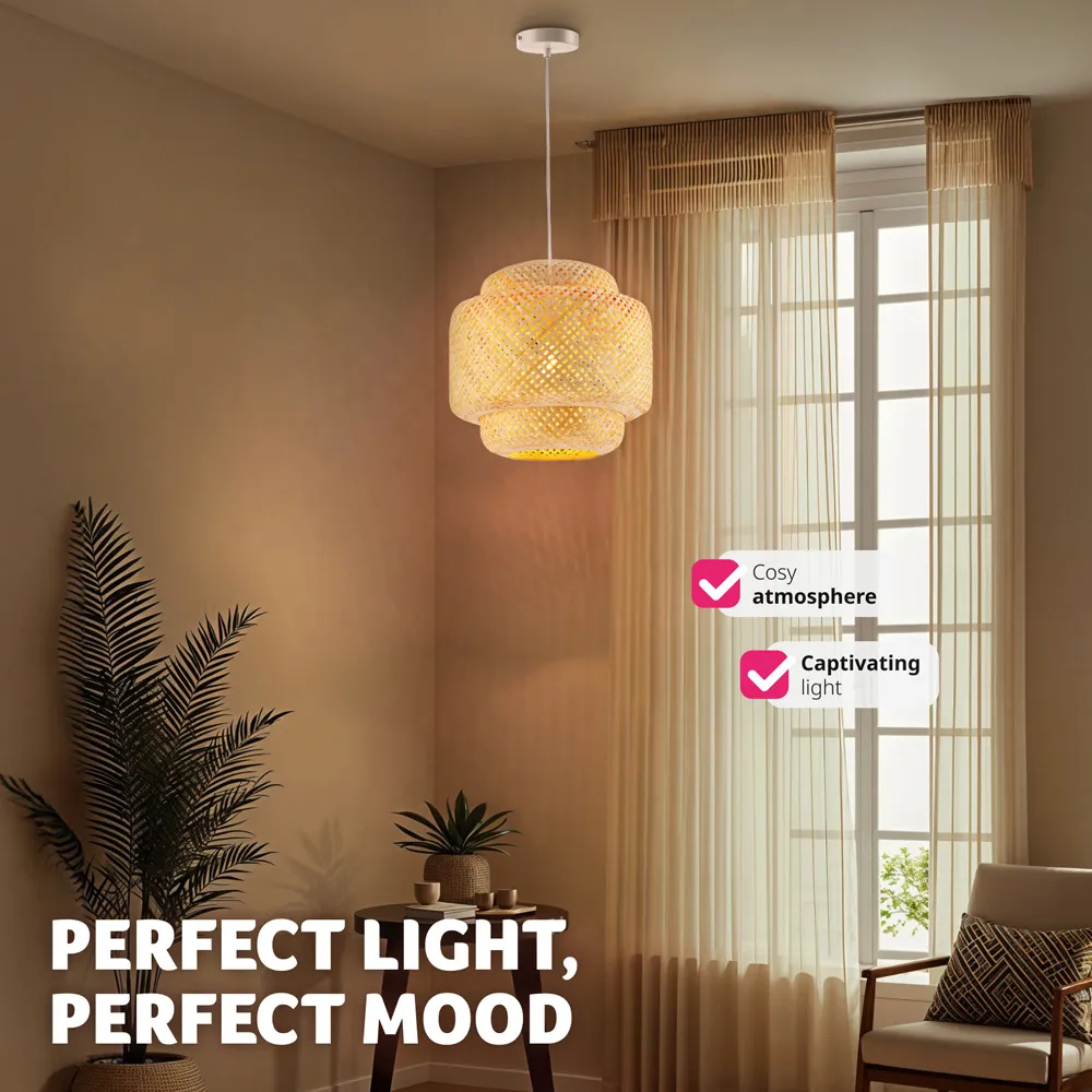 Lignea Lux Bamboo Ceiling Light - Brown