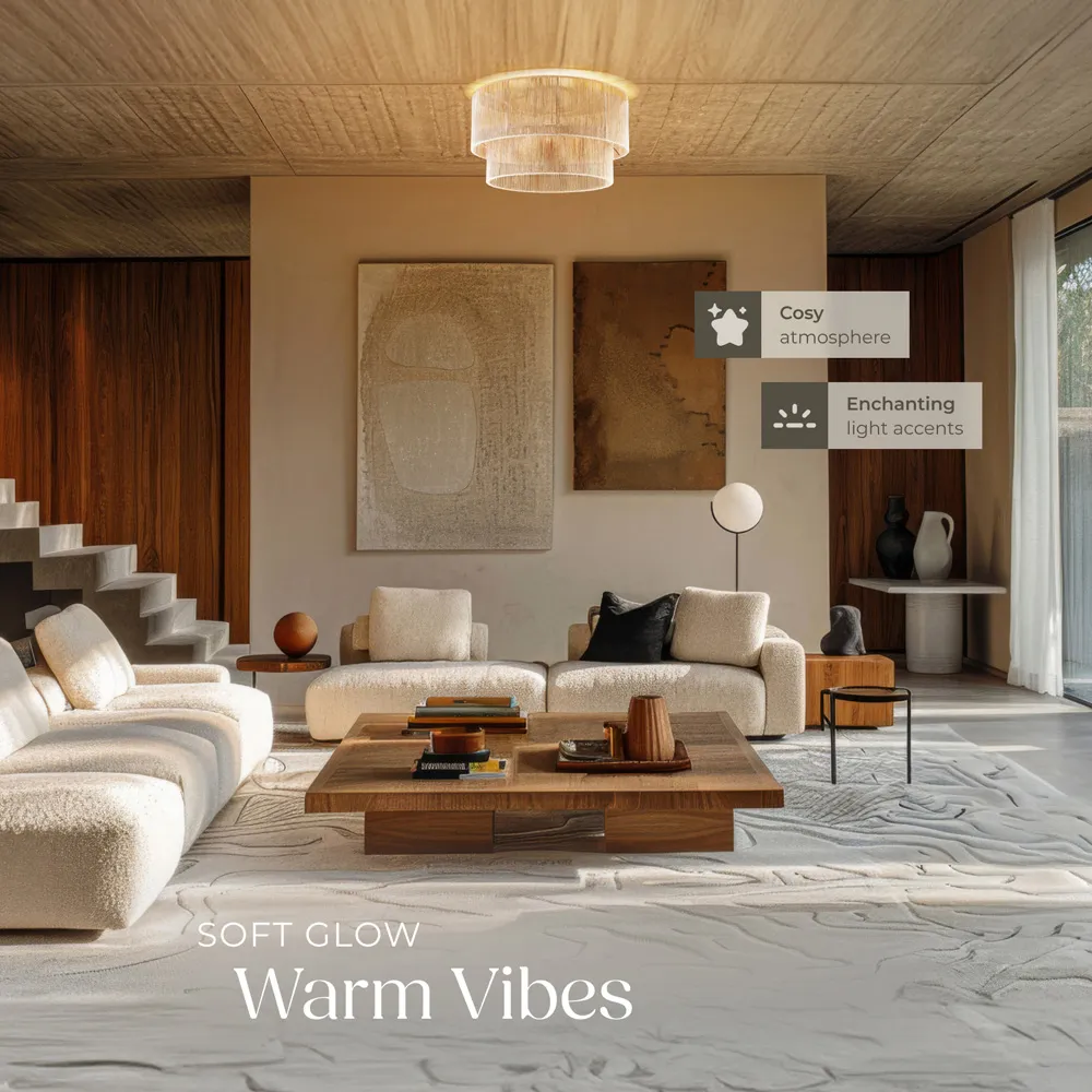 Lignea Lux Ceiling Light - Brown, Jute