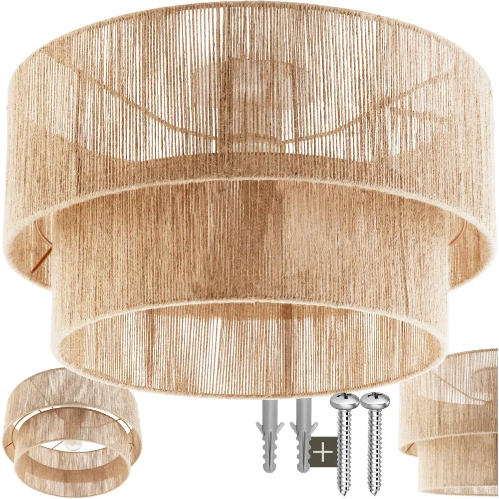 Lignea Lux Ceiling Light - Brown, Jute