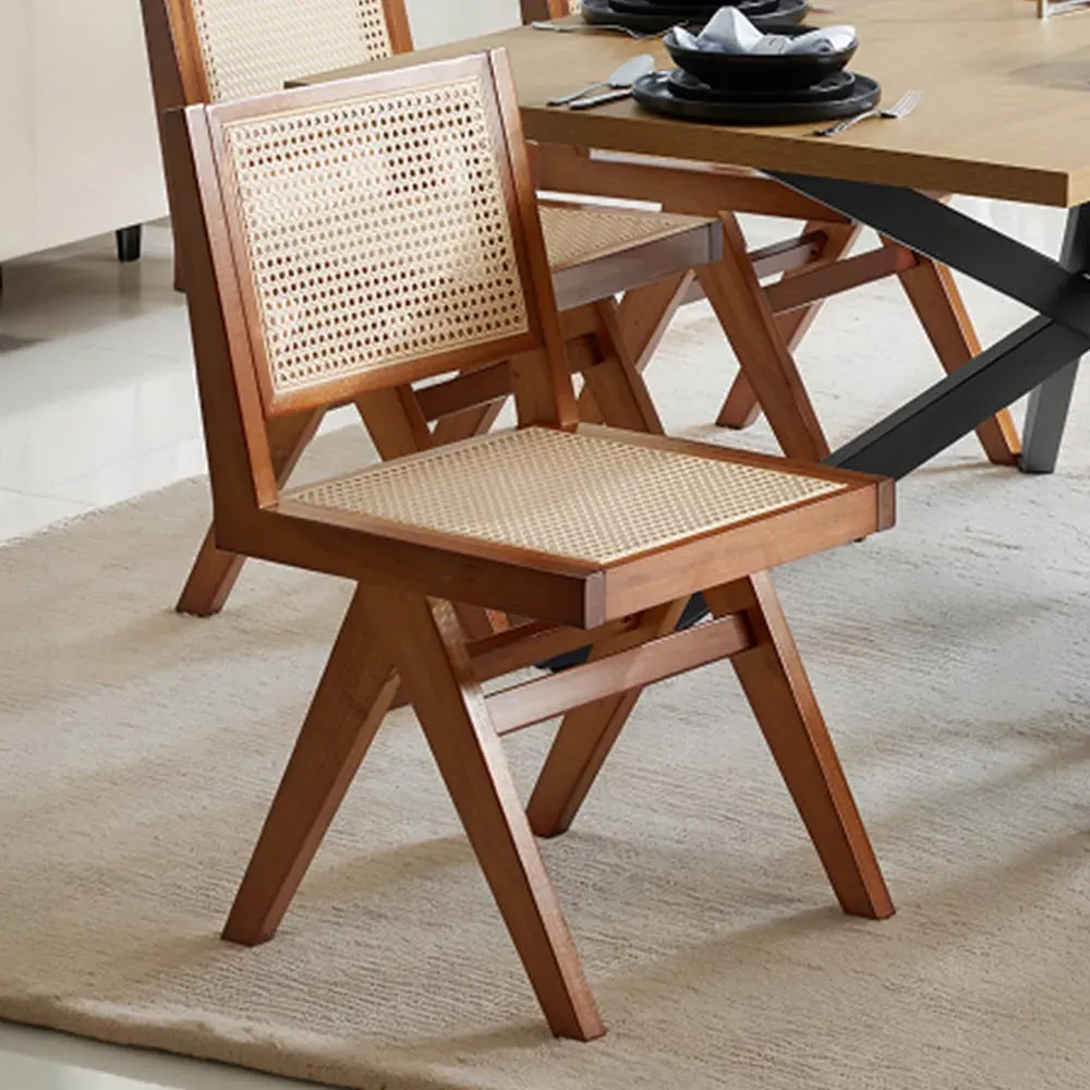 Lizzy Dark Oak Rattan Backrest Accent Chair - Brown image