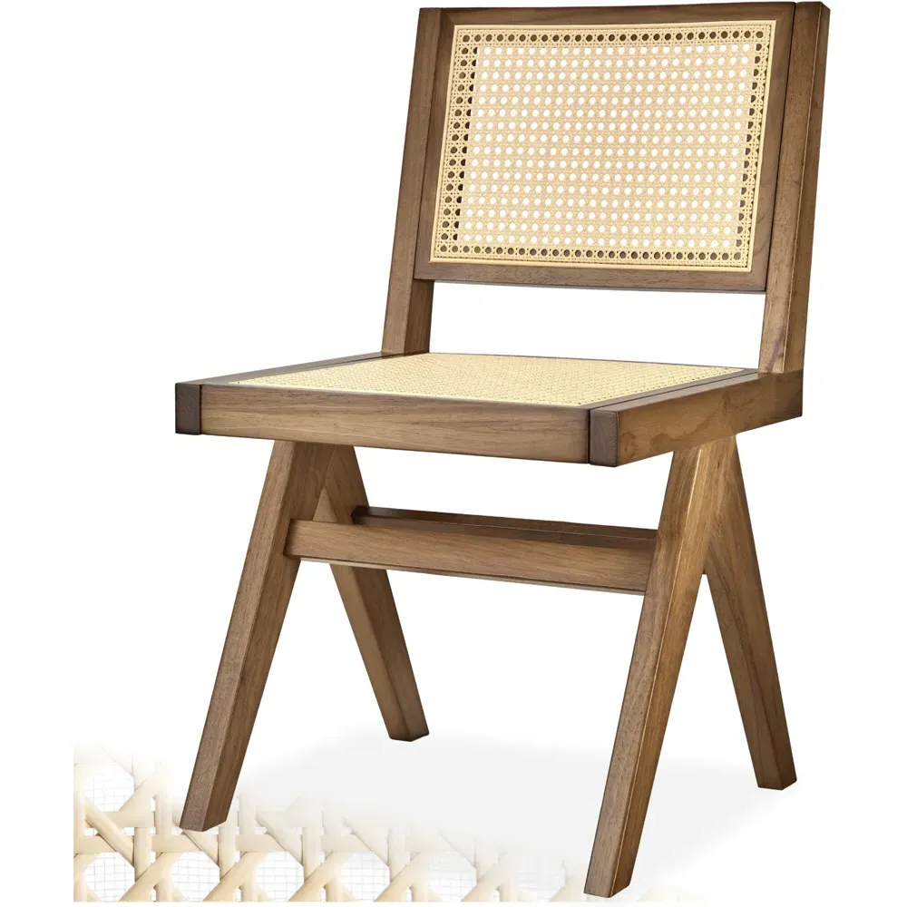 Lizzy Light Oak Rattan Backrest Accent Chair - Brown