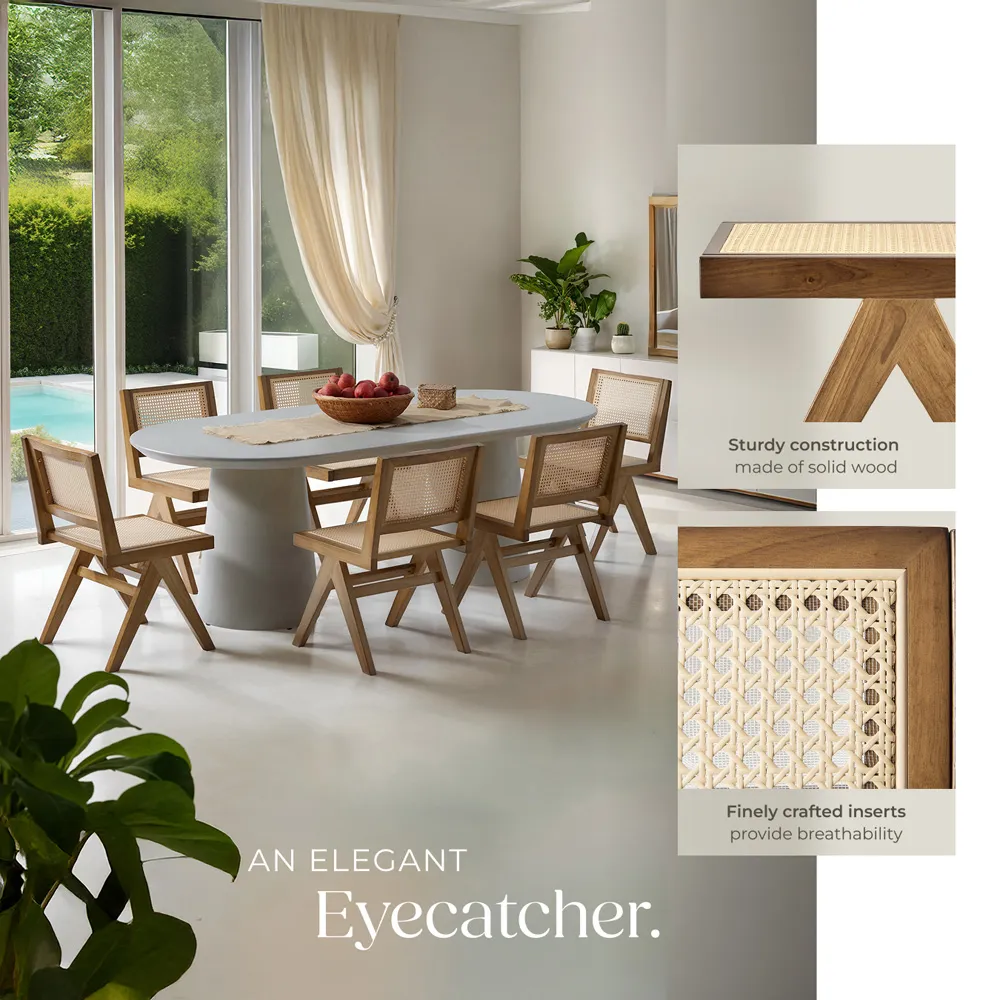 Lizzy Light Oak Rattan Backrest Accent Chair - Brown