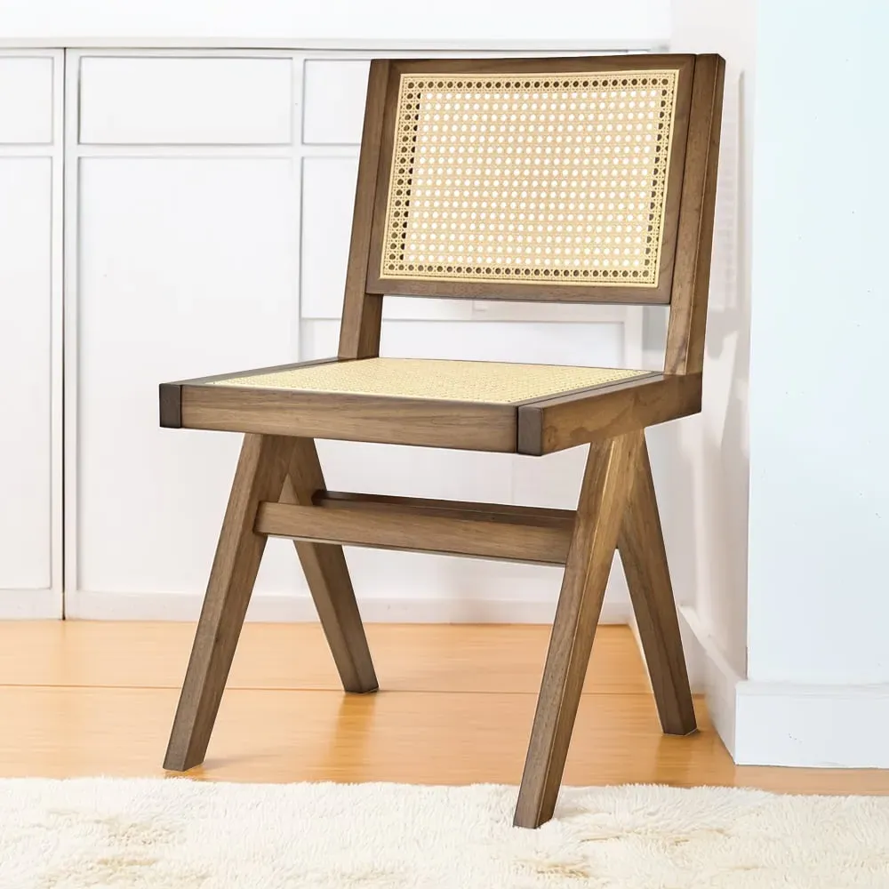 Lizzy Light Oak Rattan Backrest Accent Chair - Brown