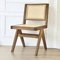 Lizzy Light Oak Rattan Backrest Accent Chair Set of 6 - Brown