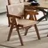 Lizzy Set of 2 Dark Oak Dining Chair with Rattan Backrest - Brown