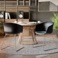 Logart Set of 2 Padded Dining Chairs - Black