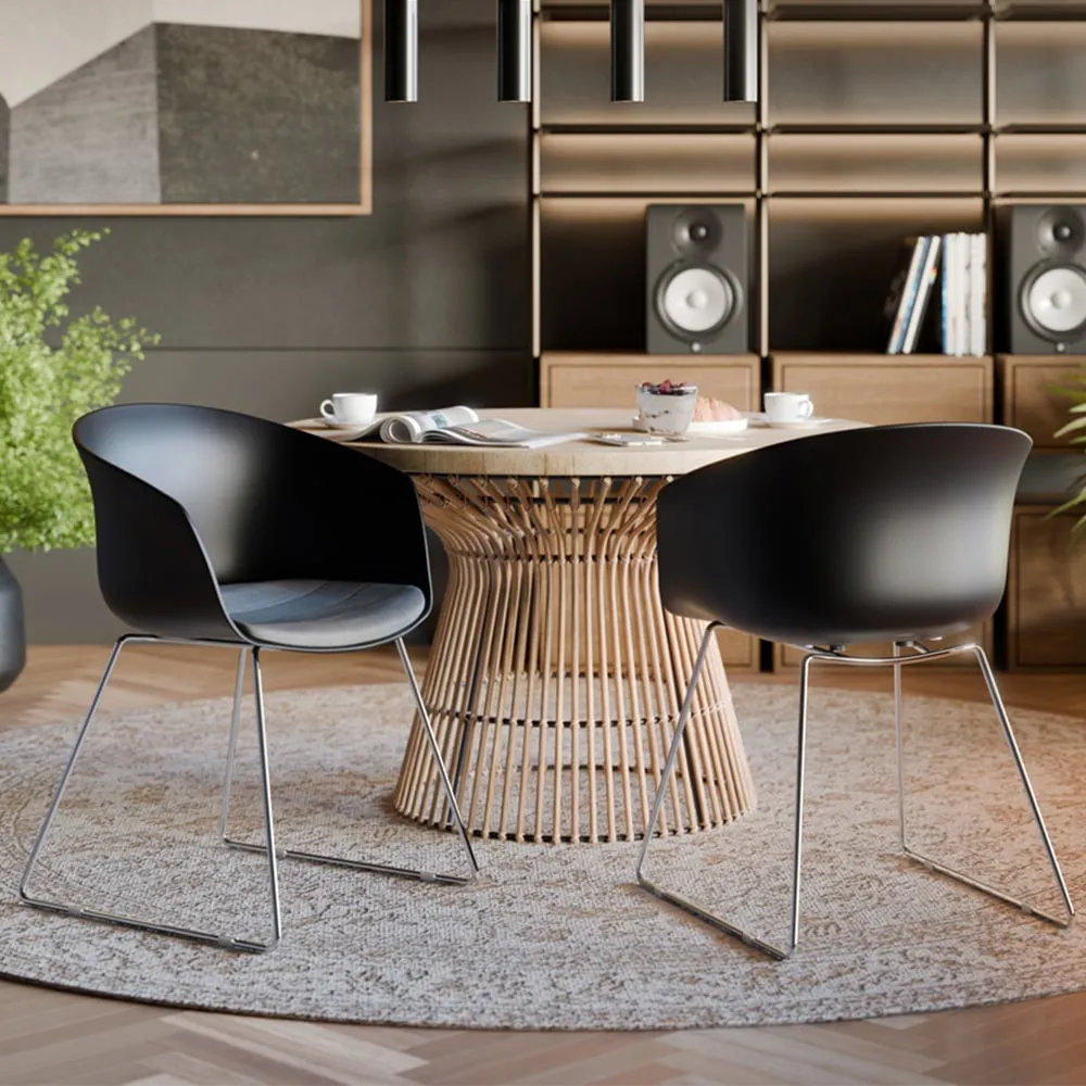 Logart Set of 2 Padded Dining Chairs - Black image