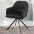 Lona Set of 4 Swivel Armchair - Black, Velvet