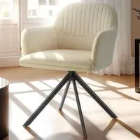 Lona Swivel Armchair - Cream, Velvet