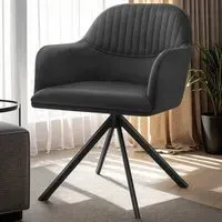 Lounge Velvet Fabric Armchair 6 Pack - Black