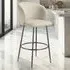 Luana Padded Bar Stool Set of 2 - Cream, Velvet