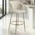 Luana Padded Bar Stool Set of 2 - Cream, Velvet