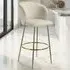 Luana Padded Bar Stool Set of 4 - Cream, Velvet