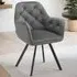 Lucia Quilted Swivel Armchair - Anthracite, Velvet