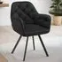 Lucia Quilted Swivel Armchair Set of 4 - Black, Velvet