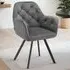 Lucia Set of 4 Swivel Armchairs - Anthracite, Velvet