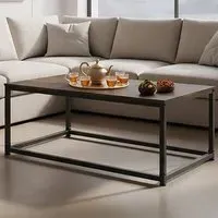Lynch Industrial Rectangular Coffee Table - Brown, Steel