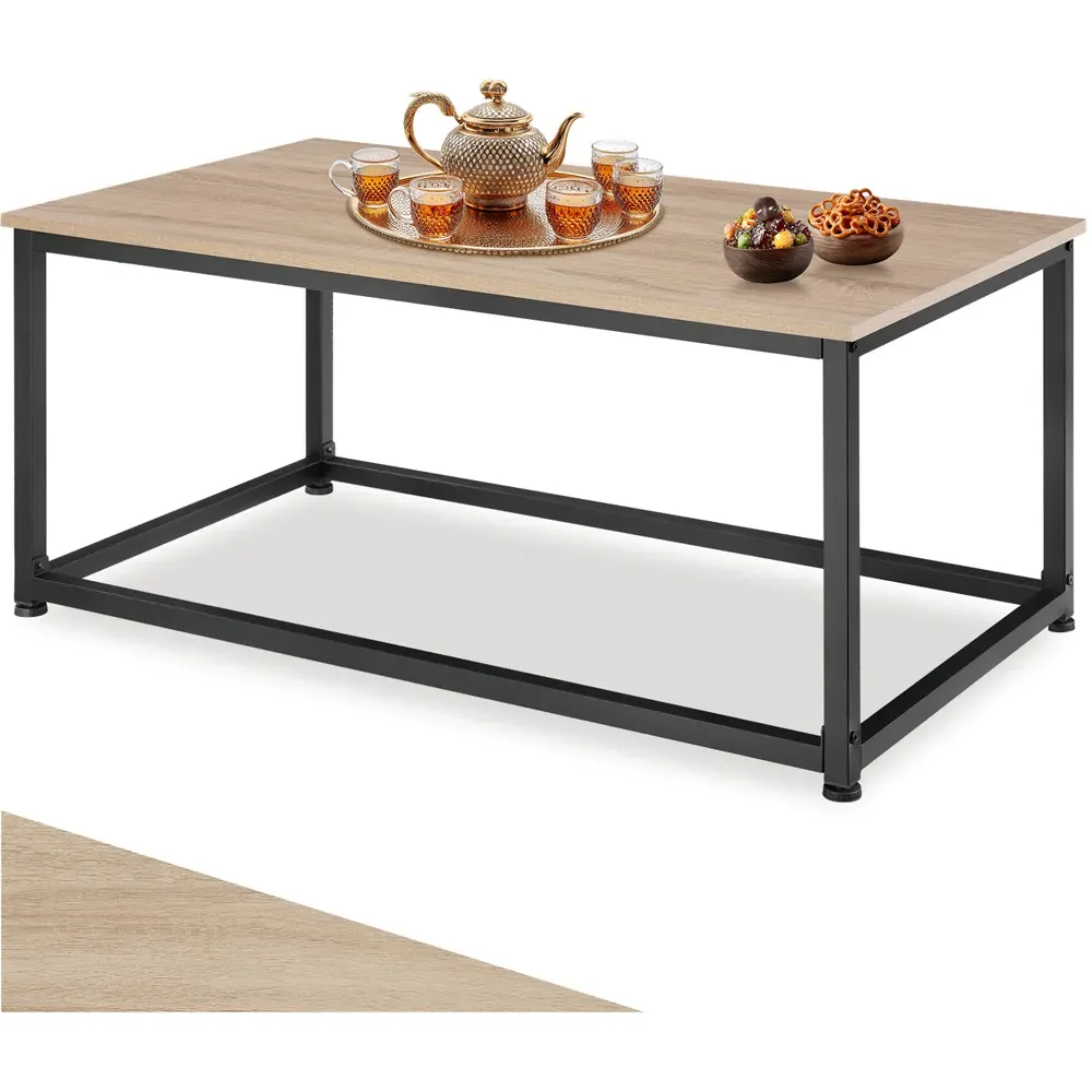 Lynch Oak Sonoma Rectangular Coffee Table - Brown, Steel