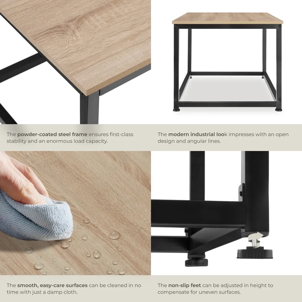 Lynch Oak Sonoma Rectangular Coffee Table - Brown, Steel