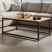 Lynch Oak Sonoma Rectangular Coffee Table - Brown, Steel