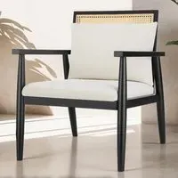 Manuela Padded Armchair with Cushion - White