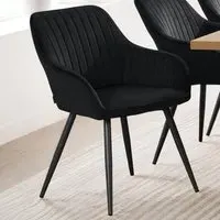 Marilyn Dining Chair - Black, Velvet
