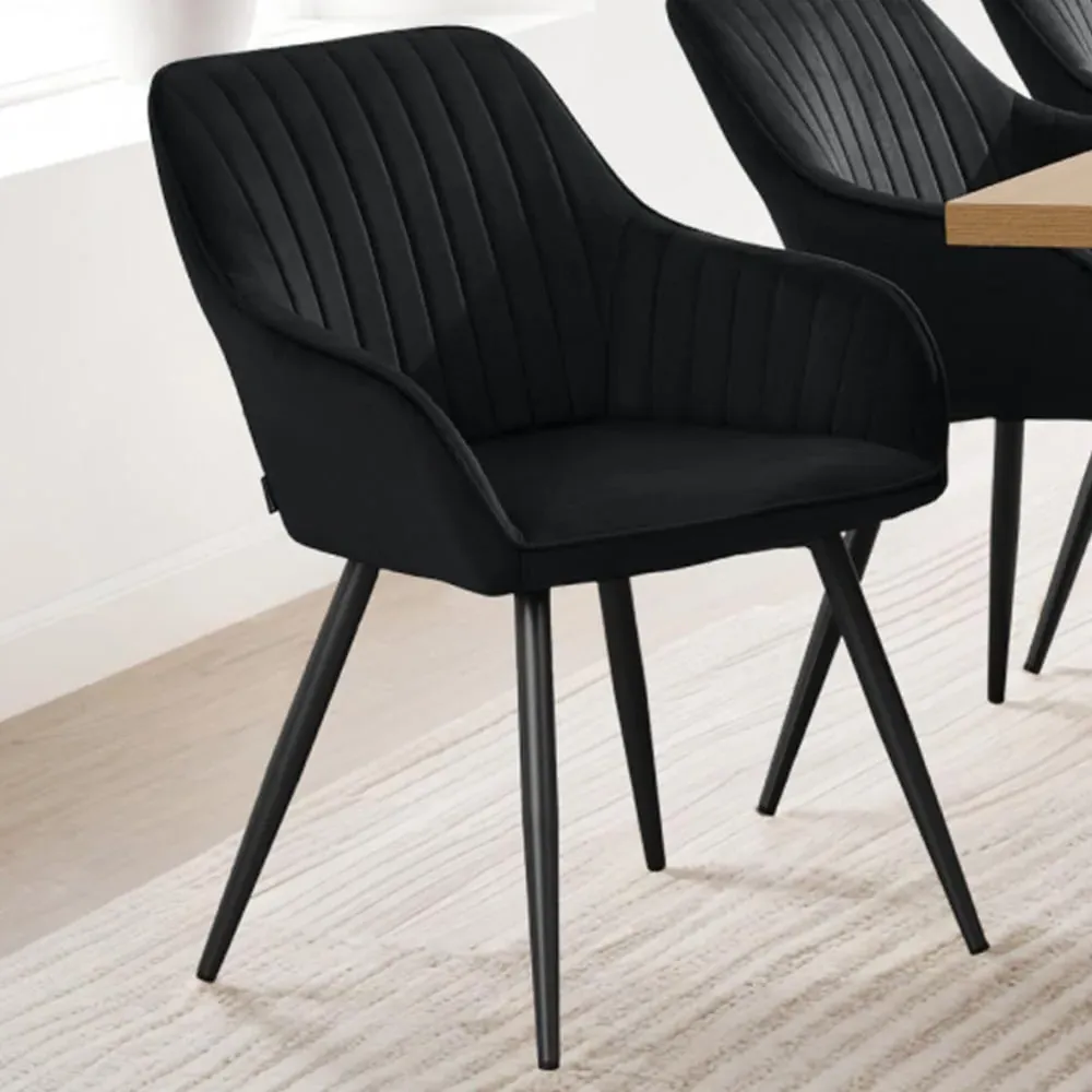 Marilyn Dining Chair - Black, Velvet image