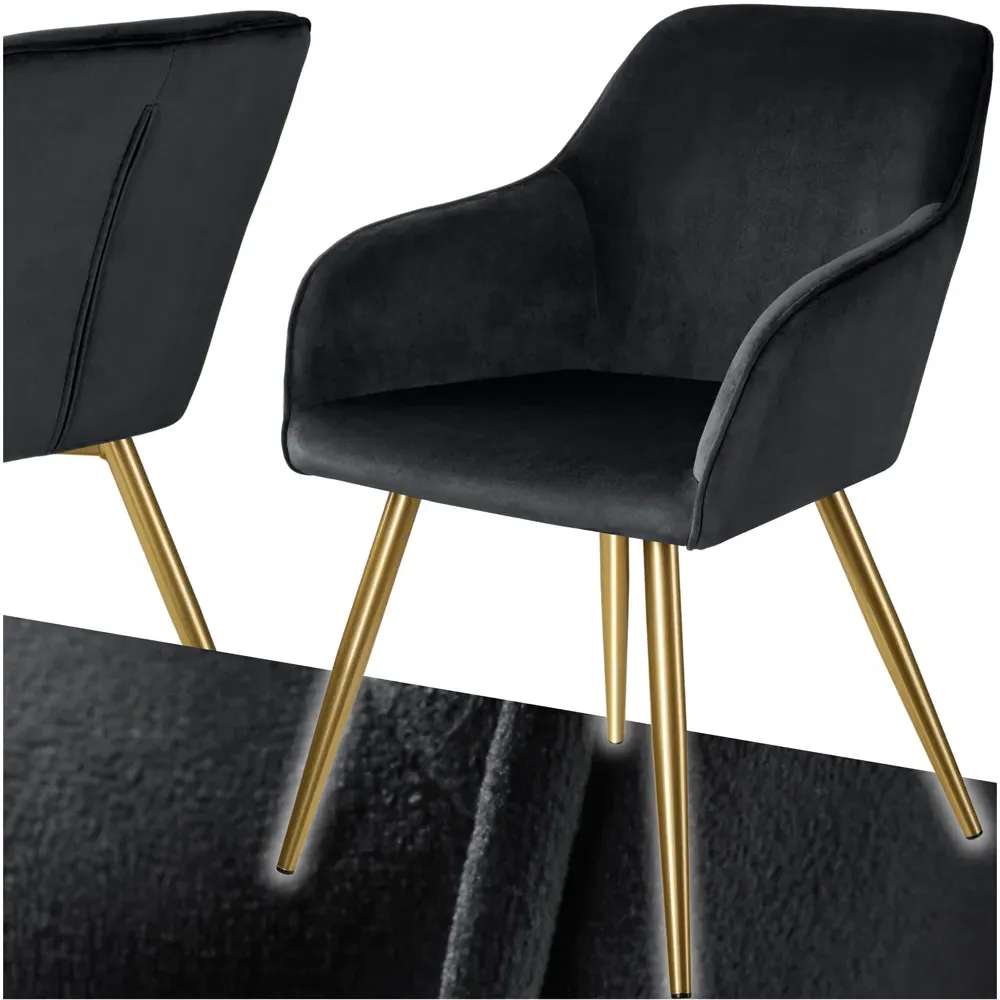 Marilyn Padded Accent Chair - Black, Velvet