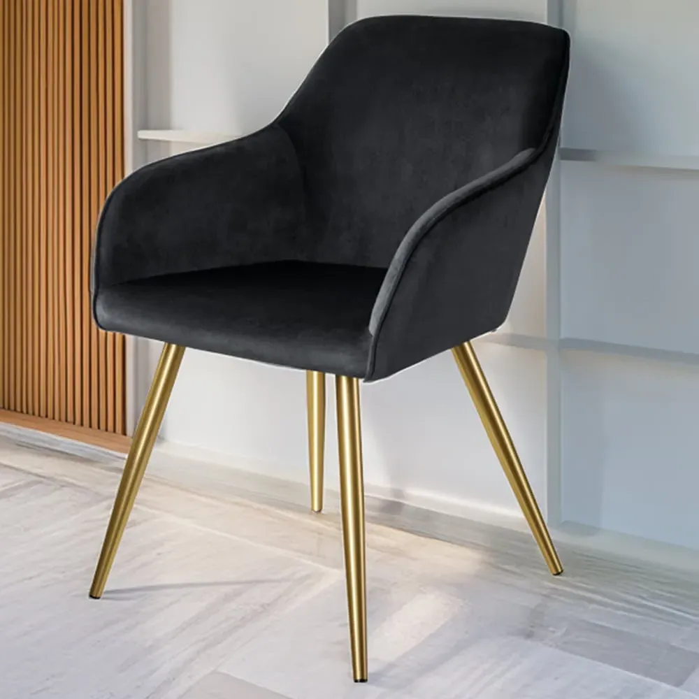 Marilyn Padded Accent Chair - Black, Velvet image