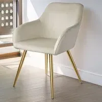 Marilyn Padded Accent Chair - Cream, Velvet