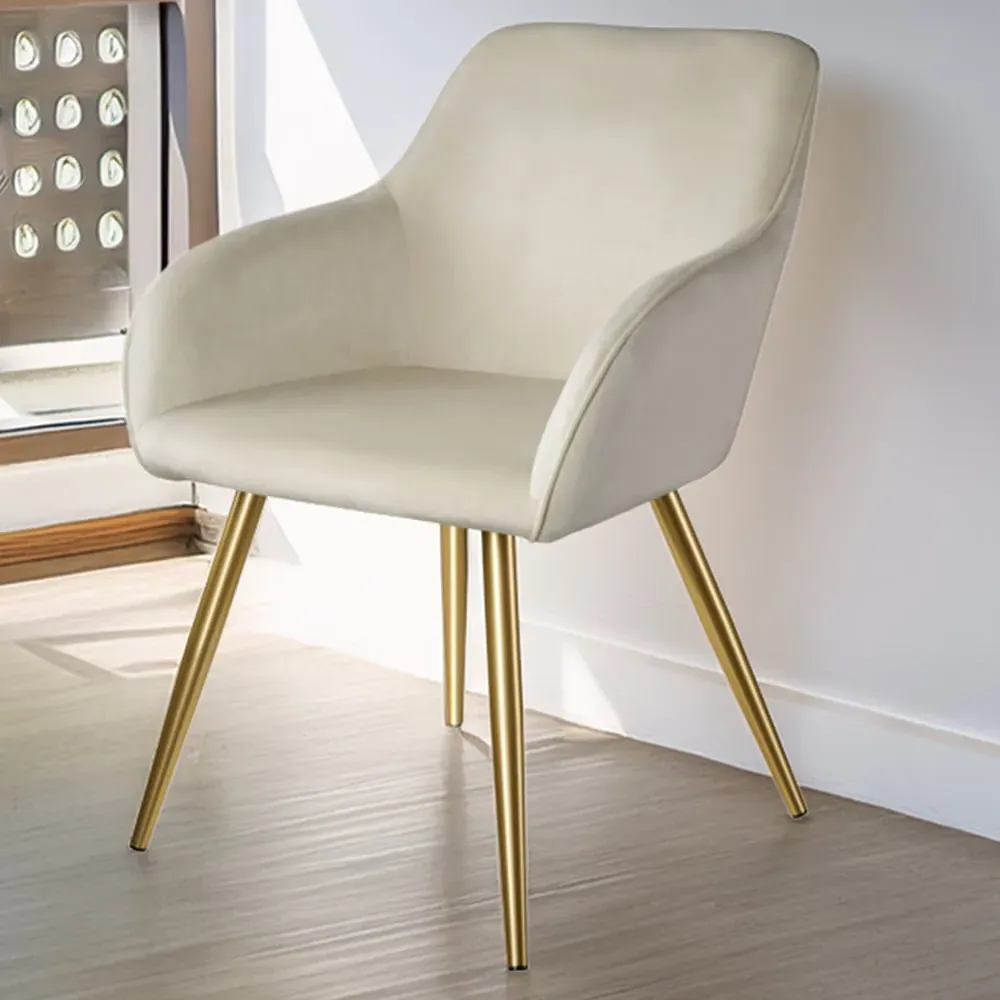 Marilyn Padded Accent Chair - Cream, Velvet