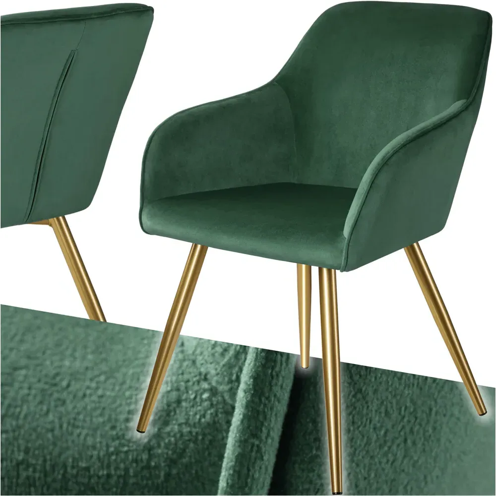 Marilyn Padded Accent Chair - Green, Velvet