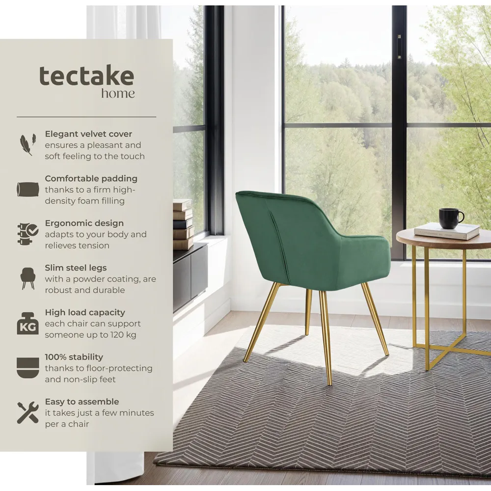 Marilyn Padded Accent Chair - Green, Velvet