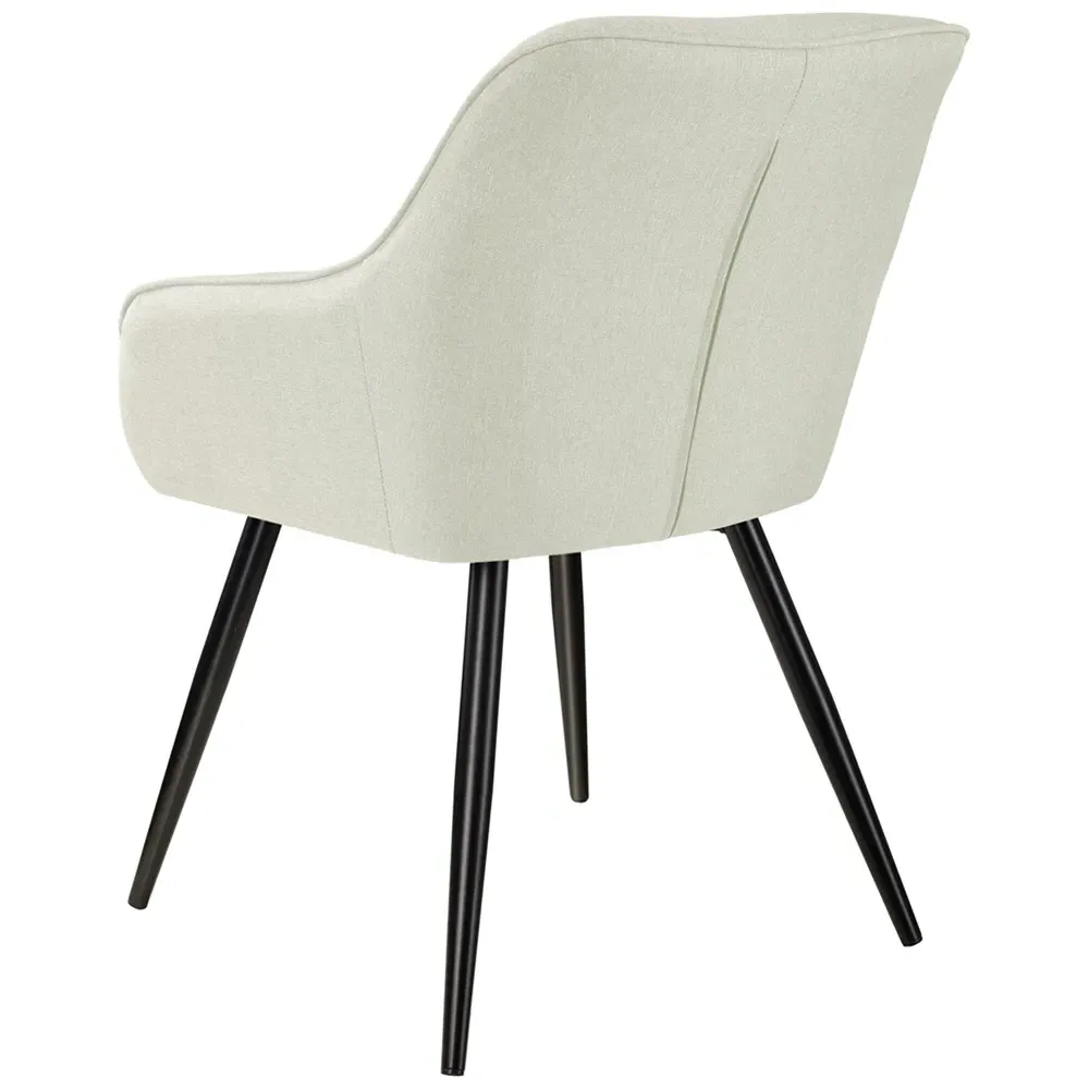 Marilyn Padded Chair with Armrests - Cream, Fabric