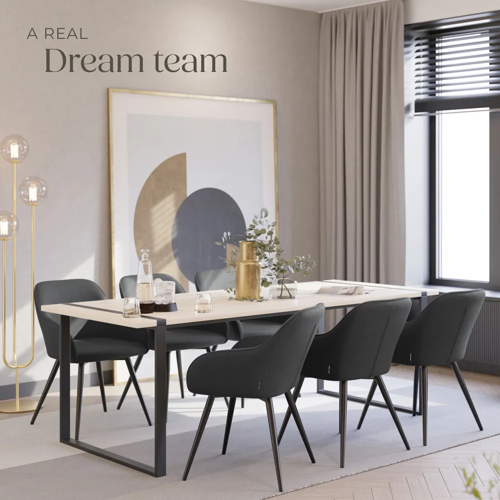 Marilyn Padded Dining Chair - Anthracite, Corduroy