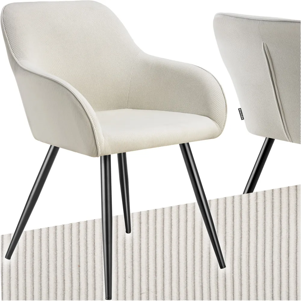 Marilyn Padded Dining Chair - Cream, Corduroy