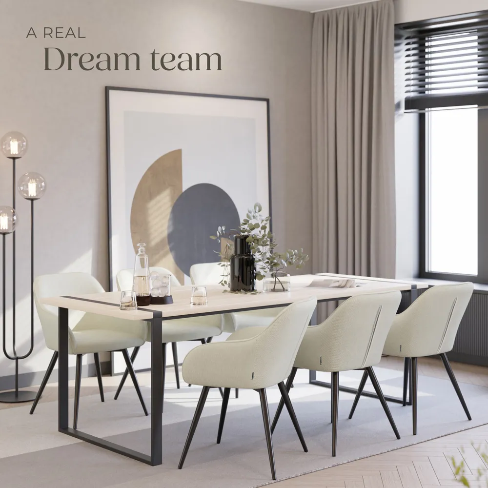 Marilyn Padded Dining Chair - Cream, Corduroy