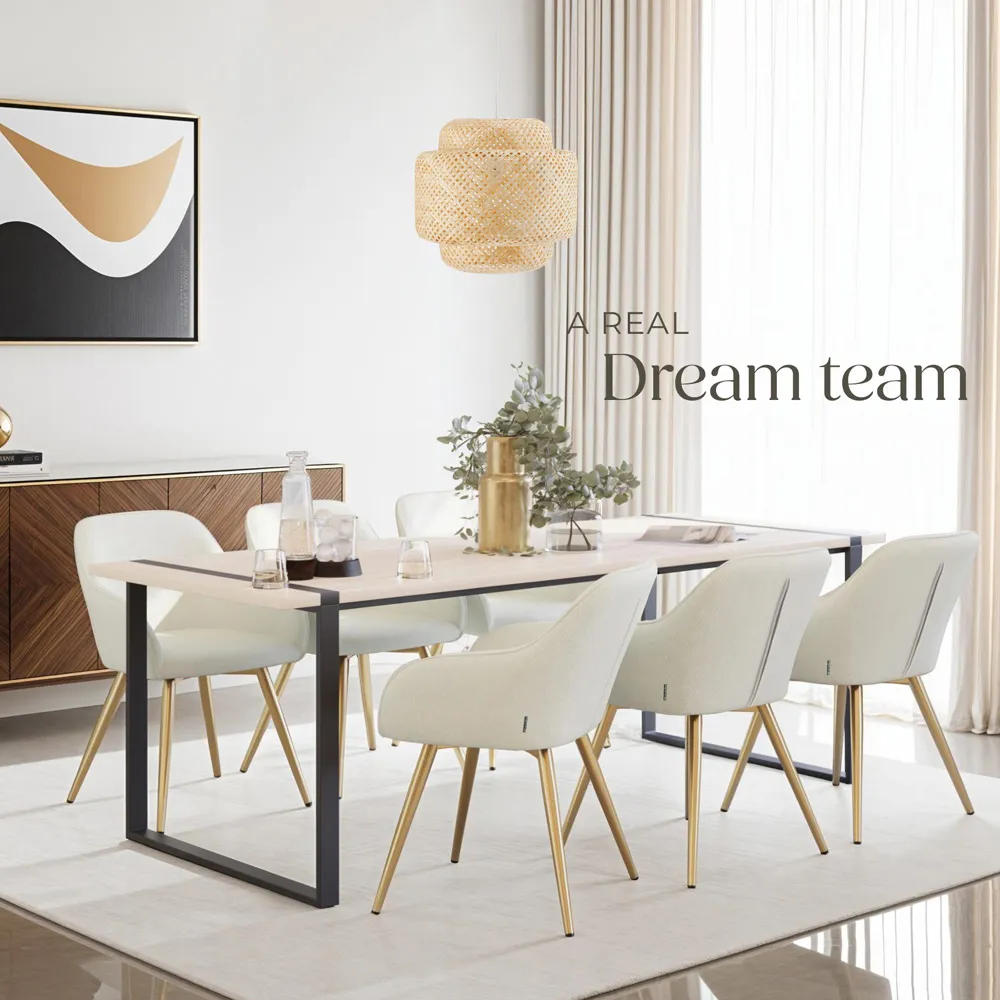 Marilyn Padded Dining Chair - Cream, Corduroy