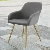 Marilyn Padded Dining Chair - Grey, Corduroy