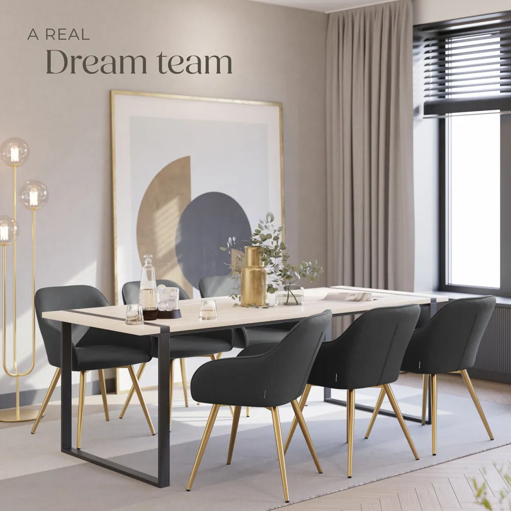 Marilyn Padded Dining Chair - Grey, Corduroy