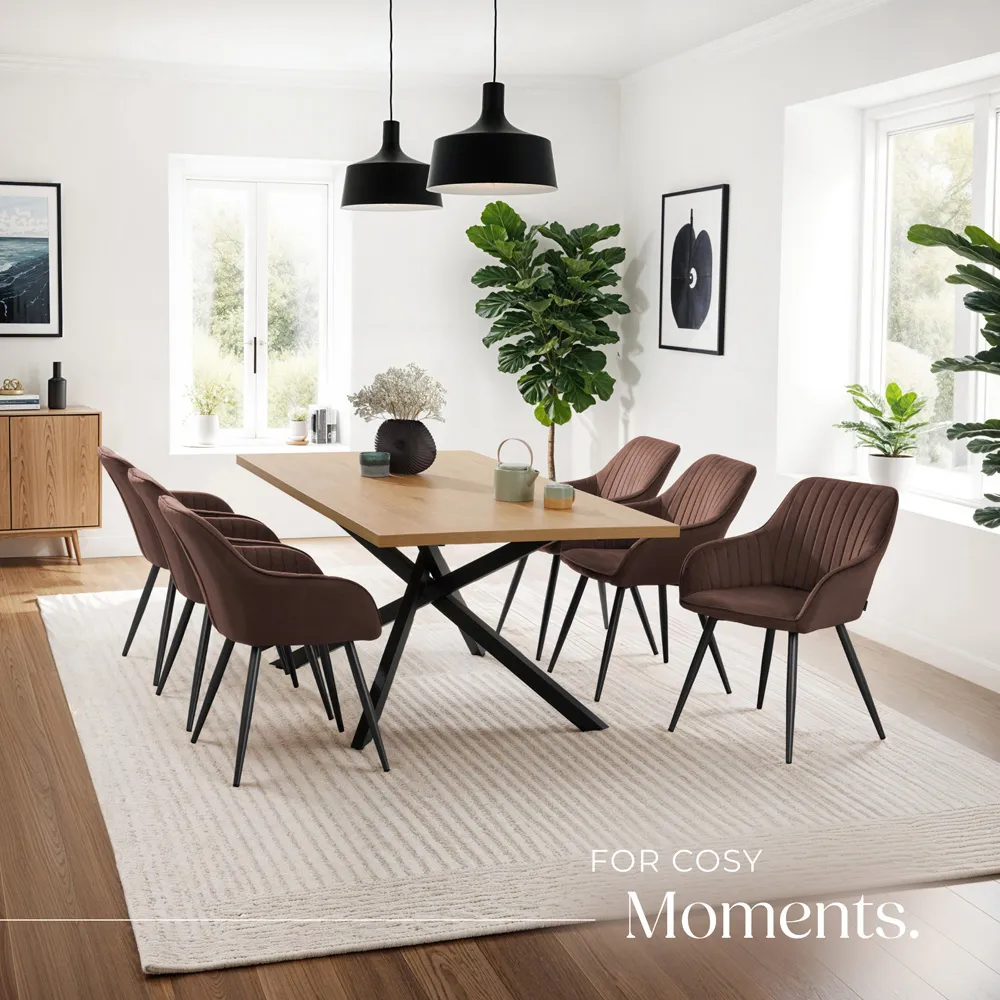 Marilyn Quilted Chair with Continuous Backrest - Brown, Velvet