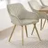 Marilyn Quilted Dining Chair with Armrests - Cream, Velvet