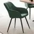 Marilyn Quilted Dining Chair with Armrests - Green, Velvet