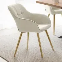 Marilyn Quilted Velvet Chair - Cream
