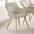 Marilyn Set of 2 Quilted Dining Chairs with Armrests - Cream, Velvet