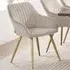 Marilyn Set of 2 Quilted Velvet Dining Chairs - Taupe, Gold